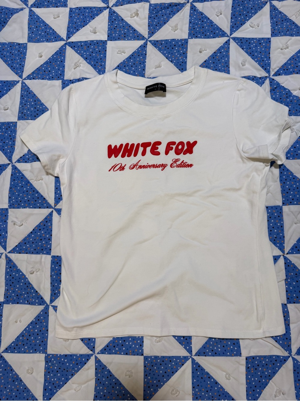 White Fox Women’s White Tee - 10th Anniversary Edition